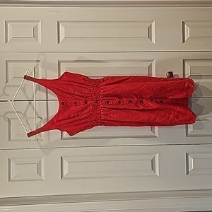 Haute Monde red eyelet embroidery dress size large